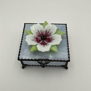 HANDCRAFTED Stained Glass Jewelry Box Keepsake Box